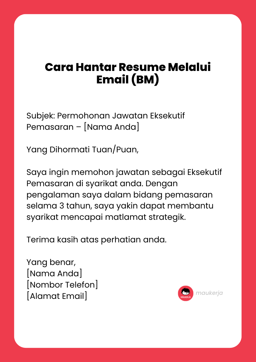 Cara Hantar Resume Melalui Email (BM)